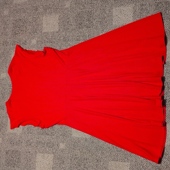City Chic Women's Frill Shoulder Stretch Dress Red - Picture 8 of 9